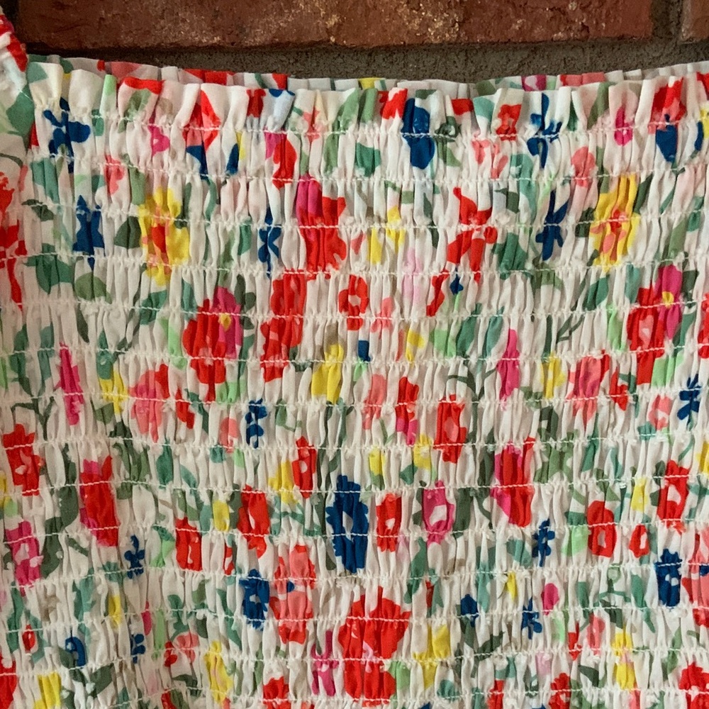 Crosby Shelby Blossom White Multicolor Floral Smock Long Sleeve Top - Picture 4 of 6